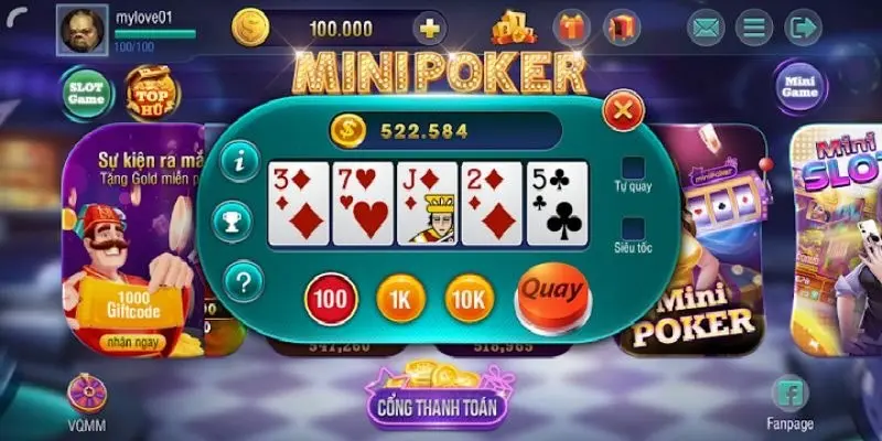 Nắm chắc kinh nghiệm chơi mini poker bất bại